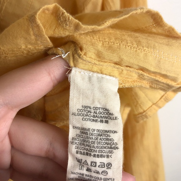 FREE PEOPLE Oberoi Yellow Lace Trim Tassel Blouse - Picture 11 of 11